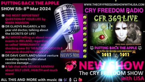 WWW.THECRYFREEDOMSHOWWITHLISA.COM SHOW PROMO Putting Back The Apple SHOW 58 💞