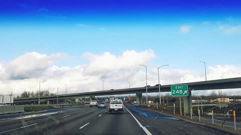 Driving Interstate 205 North from Portland Oregon to Vancouver Washington