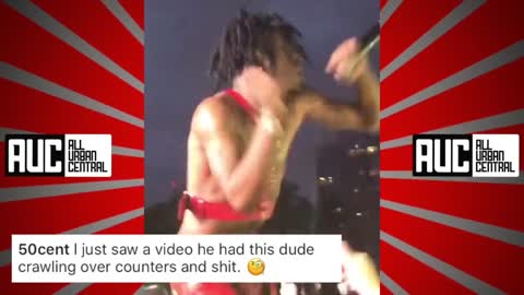 50 Cent Reacts To Lil Uzi Vert Wearing Sexy Harness At Concert