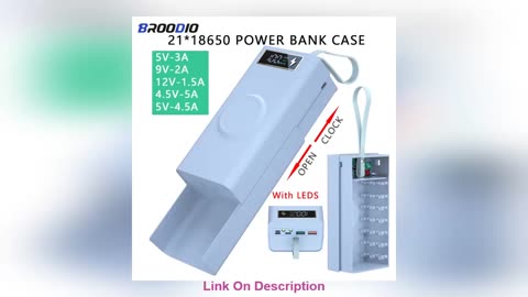 Get 21PCS 18650 Power Bank Case Wireless Fast Charge PD3.0