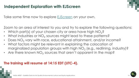 Nasa are set . Interactive exercises for using setellite Demographics data parts 3/3