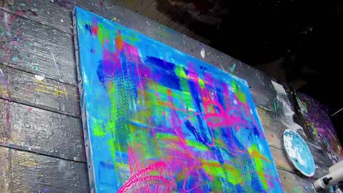 Colorful Pop Art / Abstract Painting Demo With Stencils | Peace