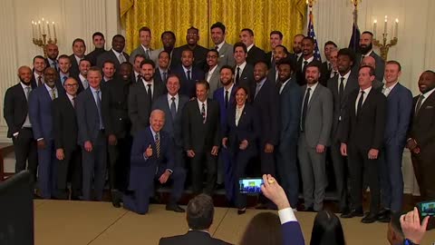 AWKWARD: Biden Decides To Take Knee In Front Of NBA Team