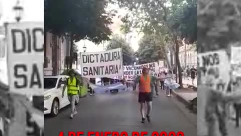 Marcha en contra del pase sanitario en Rosario, 4 de enero de 2022