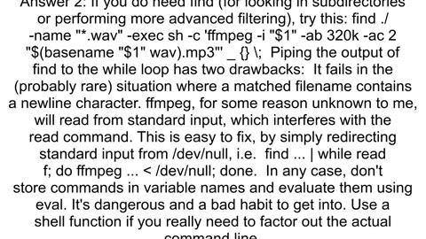 Execute quotffmpegquot command in a loop