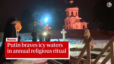 Russian president Vladimir putin braves subzero lake to mark Orthodox Epiphany