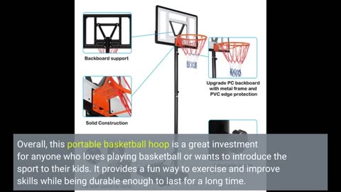 Read Feedback: Portable Basketball Hoop,5.5-7FT Adjustable Basketball Goal System,Weather-Resis...