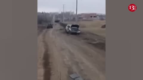 Images from the only road through which Ukrainian troops entered Bakhmut- destroyed bridge, hit cars