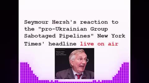 THEY CAN'T BE THAT STUPID - SEYMOUR HERSH AFTER READING NYT NORD STREAM REVELATION