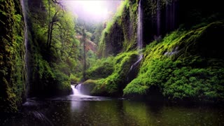 Nature Panorama Tropical Waterfall Rain River