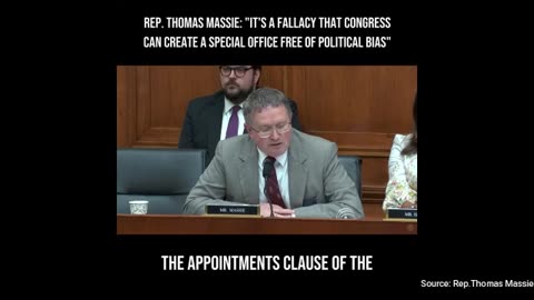 Boom: Thomas Massie Calls Out Trump-Targeting Jack Smith's Appointment As Unconstitutional