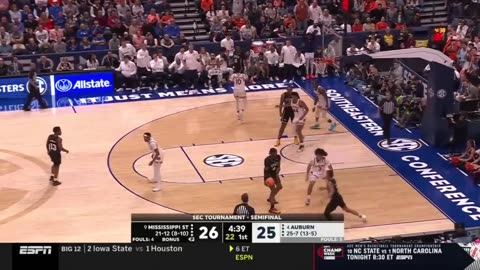 #12 Auburn vs Mississippi State Highlights | NCAA Men's Basketball