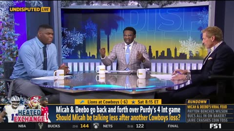 UNDISPUTED Skip Bayless reacts Micah & Deebo go back and forth over Brock Purdy's 4 Int game