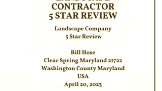 Landscape Company Clear Spring Maryland 5 Star Review Video