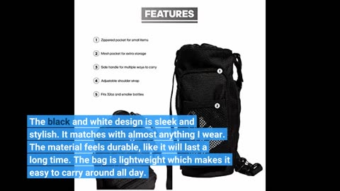 Real Comments: adidas Hydration Crossbody Water Bottle Sling Bag, Black/White, One Size