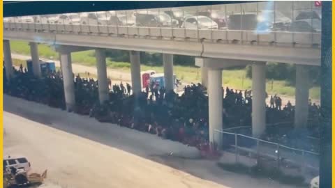 THOUSANDS held under Anzalduas Bridge in Mission, TX