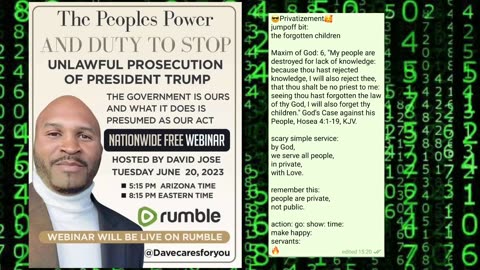 David Jose Free Webinar: the people's power and duty to stop unlawful prosecution: link in description