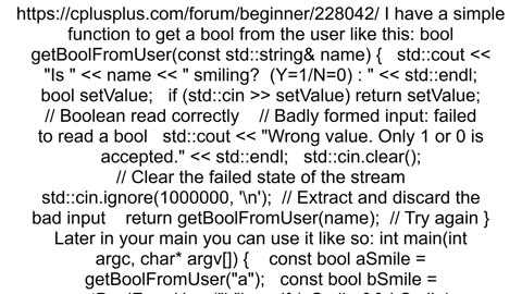 How to read a bool using stdcin