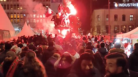 Moroccan fans celebrating the win over Portugal oslo Norway