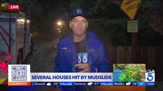 Multiple houses damaged by powerful mudslide in Beverly Glen