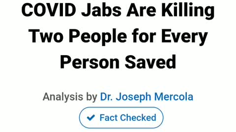 The Jab Kills TWO People For Every ONE That It Saves?