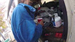 Homeless with an old RV - he needs help, money and care. Someone broke into his RV