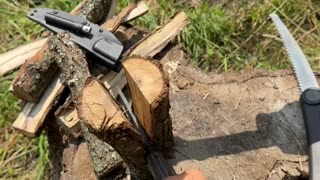 Batoning Wood With The Tops B.O.B. Fieldcraft Knife