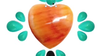 Natural turquoise oval cabs and orange spiny oyster heart cab with onyx cab beautiful gemstone