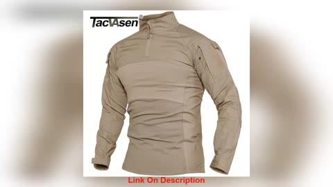 Top TACVASEN Mens Military Combat Shirts 1/4 Zip Long Sleeve