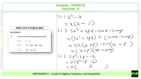 Factorise - Algebra