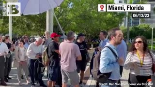 Supporters and Press Gather Outside Miami Courthouse Before Trump's Arrival for Arraignment