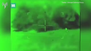 Israel Apache helicopters strike Hamas targets with chain gun and missiles