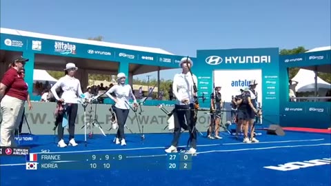 France vs. Korea (Women's Team) - Thrilling Archery Match at Antalya 2024 World Cup!