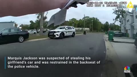 Police gets scared when an Acorn Falls Shoots ar Squad car with handcuffed man inside