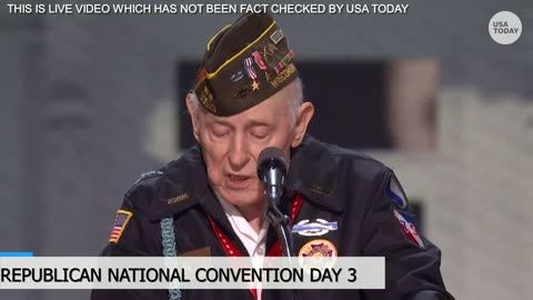 WW2 VETERAN WILLIAM PEKRUL 99-year-old , delivers speech at 2024 RNC in hometown of Milwaukee
