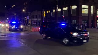 Watch Trump's motorcade in Milwaukee after the 4th night