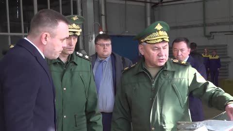 Russian Defence Minister Sergei Shoigu checks implementation of the state