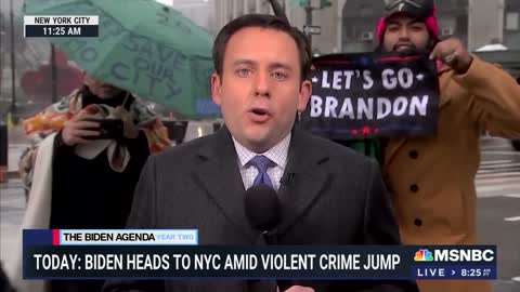 MSNBC Live Segment Doesn't Go As Planned When Passerby With Let's Go Brandon Flag Gets On Camera