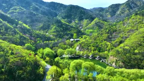 Gorgeous Jiuru Mountain Scenic Spot in spring