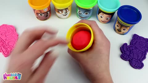 Paw Patrol Play Doh Can Heads & Paw Patrol Play Doh Molds Learn Colors