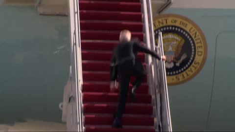 Joe Biden trips three times while boarding Air Force One