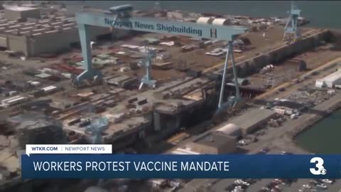 Newport News Shipyard employees protest vaccine mandate