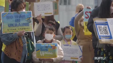 Japan: Pro-Kiev rally held in Tokyo against Russian military intervention in Ukraine