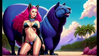 ACTRESSES AND POP STARS IN BIKINIS WITH BEASTS