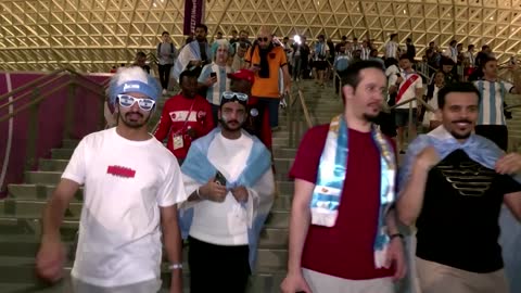 Argentine soccer fans celebrate win over Dutch