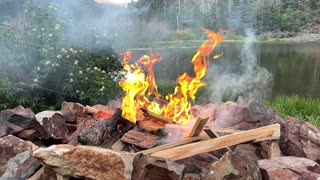 Fire Pit at Uncle Eric’s cabin.