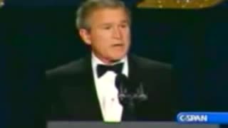 George W Bush jokes about WMDs