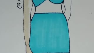 Fashion Illustration - Blue Dress