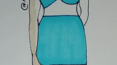 Fashion Illustration - Blue Dress