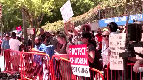 ‘Blood on your hands’: Protesters decry NRA convention